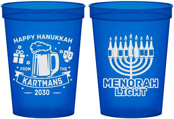 Custom Hanukkah 16 oz Translucent Cups - Menorah | 270028