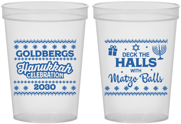 Custom Hanukkah 16 oz Translucent Cups - Matzo Balls | 270029