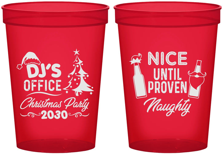 Custom Christmas 16 oz Translucent Cups - Naughty Or Nice | 280000