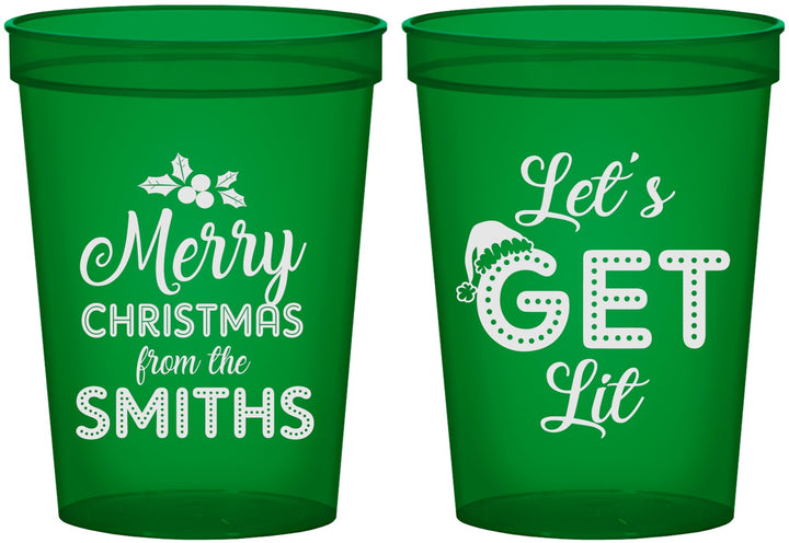 Custom Christmas 16 oz Translucent Cups - Lets Get Lit | 280001