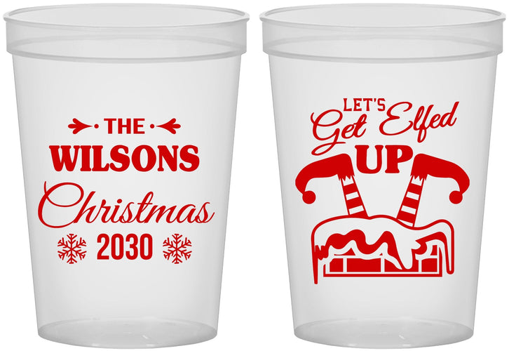Custom Christmas 16 oz Translucent Cups - Lets Get Elfed Up | 280006
