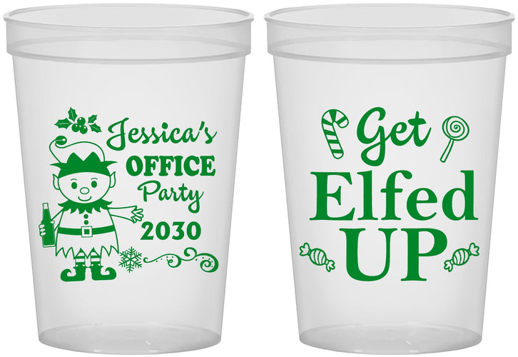 Custom Christmas 16 oz Translucent Cups - Lets Get Elfed Up | 280007