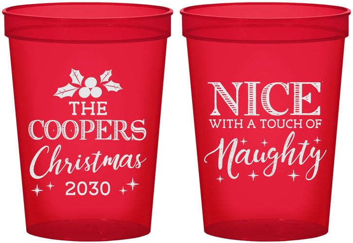Custom Christmas 16 oz Translucent Cups - Naughty Or Nice | 280008