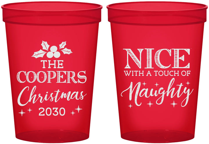 Custom Christmas 16 oz Translucent Cups - Naughty Or Nice | 280008