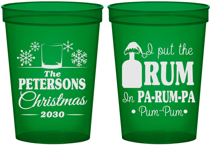 Custom Christmas 16 oz Translucent Cups - Pa Rum Pa | 280013