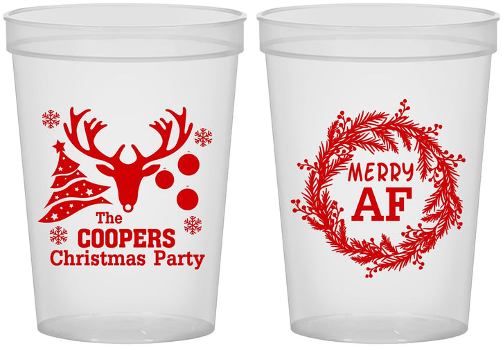 Custom Christmas 16 oz Translucent Cups - Merry Af | 280014