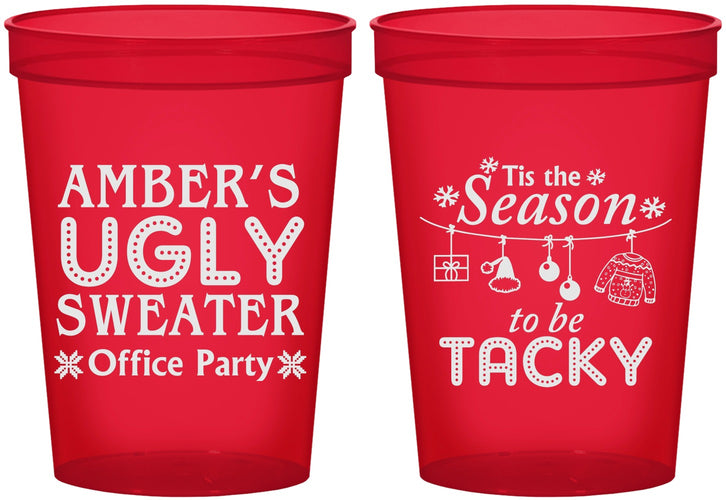 Custom Christmas 16 oz Translucent Cups - Til The Season To Be Tacky | 280020