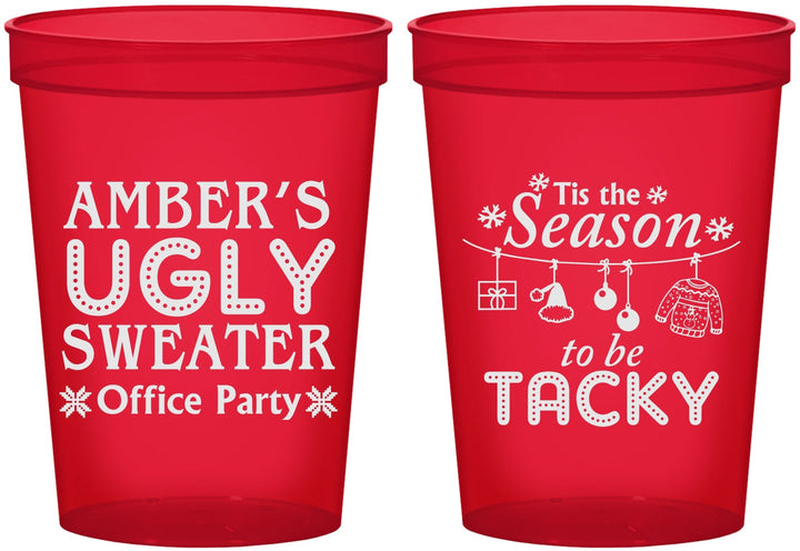 Custom Christmas 16 oz Translucent Cups - Til The Season To Be Tacky | 280020