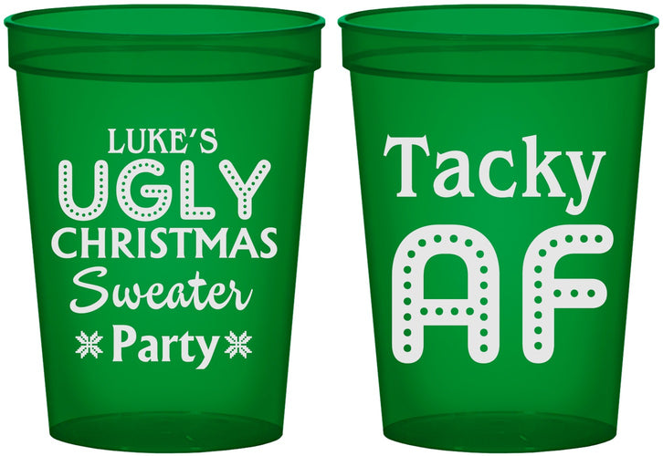 Custom Christmas 16 oz Translucent Cups - Tacky Af | 280021