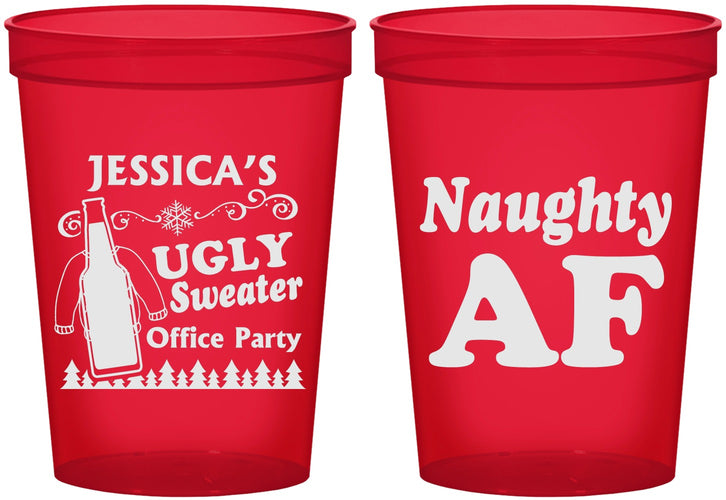 Custom Christmas 16 oz Translucent Cups - Eat Drink Be Ugly | 280024