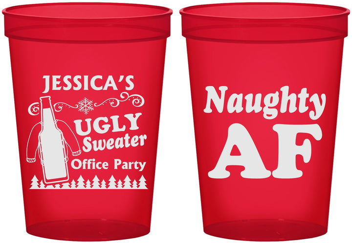 Custom Christmas 16 oz Translucent Cups - Eat Drink Be Ugly | 280024