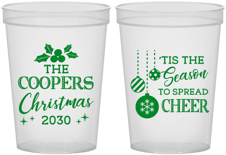 Custom Christmas 16 oz Translucent Cups - Tis The Season | 280027