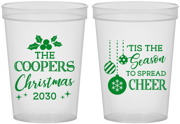 Custom Christmas 16 oz Translucent Cups - Tis The Season | 280027