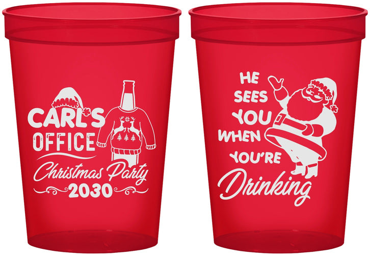 Custom Christmas 16 oz Translucent Cups - Santa Claus | 280028