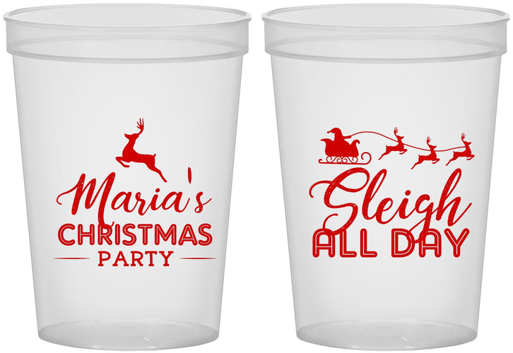Custom Christmas 16 oz Translucent Cups - Sleigh All Day | 280030