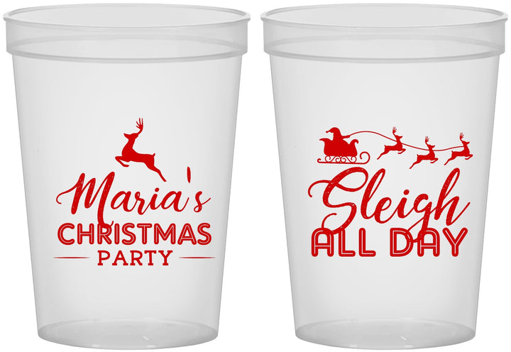 Custom Christmas 16 oz Translucent Cups - Sleigh All Day | 280030
