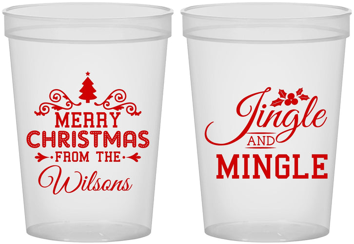 Custom Christmas 16 oz Translucent Cups - Jingle And Mingle | 280034
