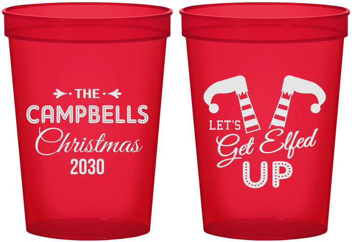 Custom Christmas 16 oz Translucent Cups - Lets Get Elfed Up | 280036