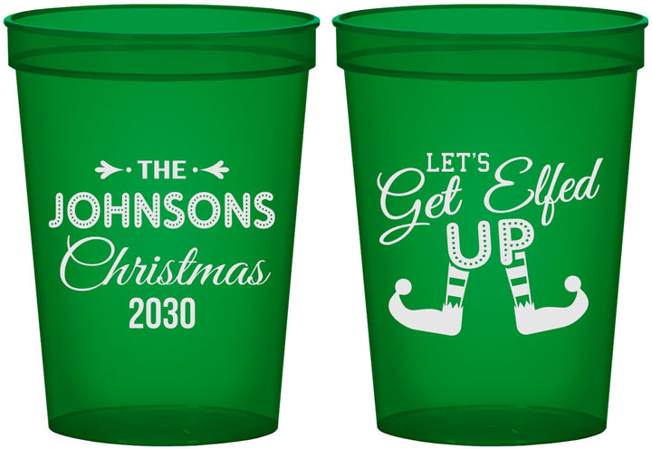 Custom Christmas 16 oz Translucent Cups - Lets Get Elfed Up | 280037
