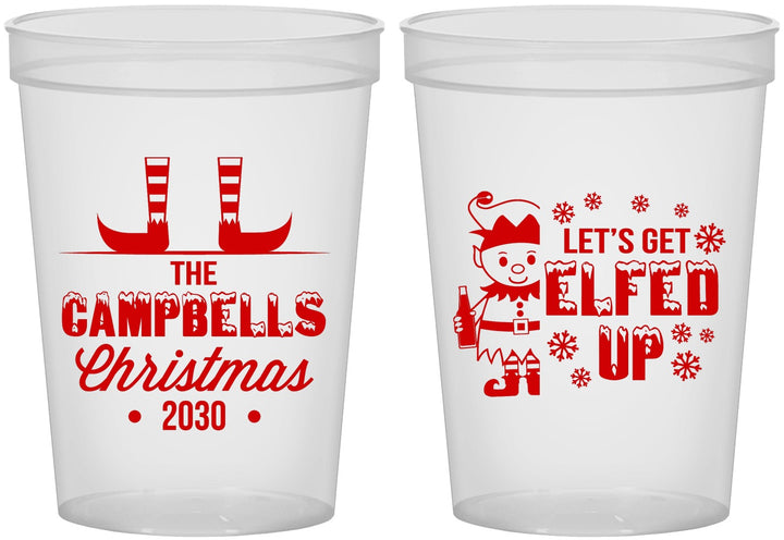 Custom Christmas 16 oz Translucent Cups - Lets Get Elfed Up | 280038