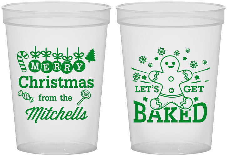 Custom Christmas 16 oz Translucent Cups - Lets Get Baked | 280039