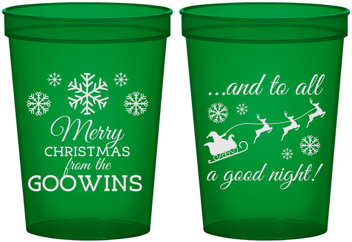 Custom Christmas 16 oz Translucent Cups - To All A Good Night | 280041