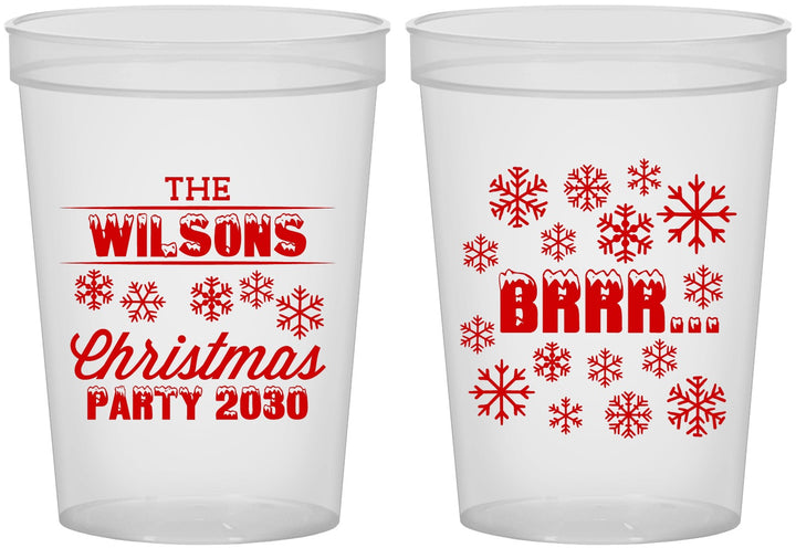 Custom Christmas 16 oz Translucent Cups - Snowflakes | 280042