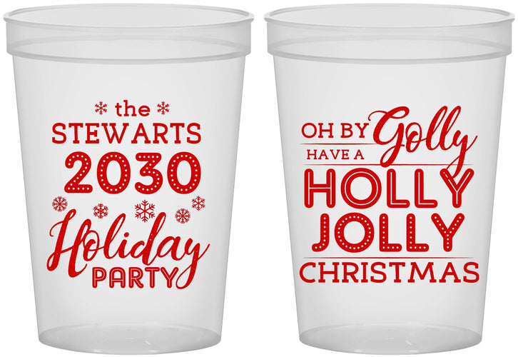 Custom Christmas 16 oz Translucent Cups - Holly Jolly | 280046