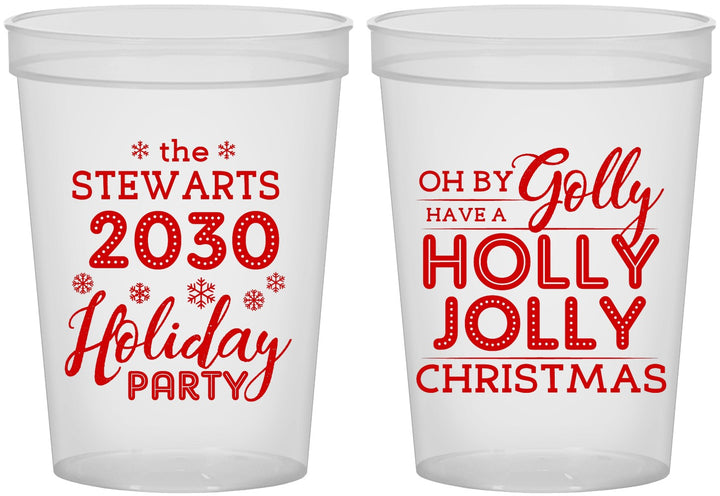 Custom Christmas 16 oz Translucent Cups - Holly Jolly | 280046