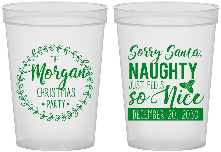 Custom Christmas 16 oz Translucent Cups - Naughty Or Nice | 280047