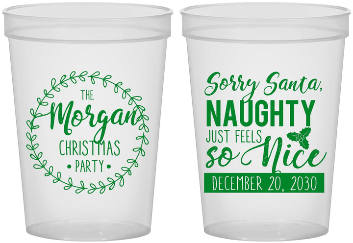 Custom Christmas 16 oz Translucent Cups - Naughty Or Nice | 280047
