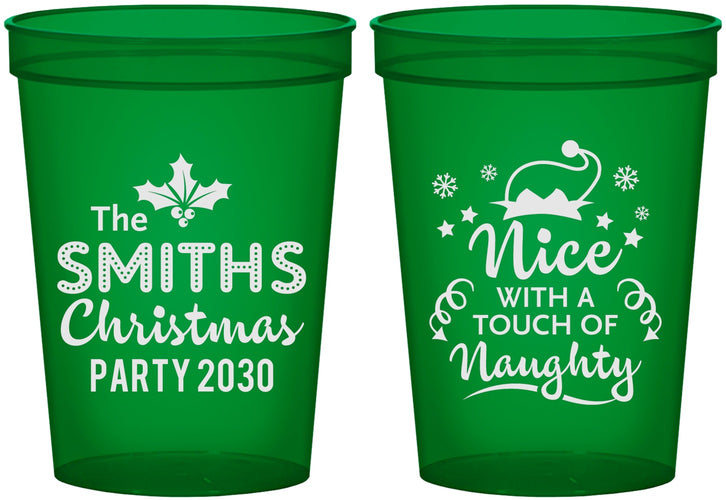 Custom Christmas 16 oz Translucent Cups - Touch Of Naughty | 280049