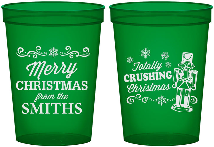 Custom Christmas 16 oz Translucent Cups - Snowflakes | 280053