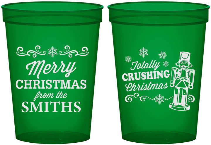 Custom Christmas 16 oz Translucent Cups - Snowflakes | 280053
