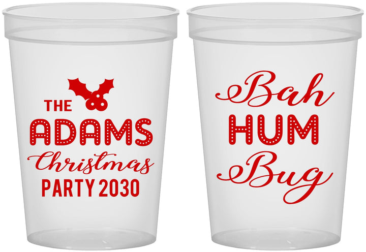 Custom Christmas 16 oz Translucent Cups - Bah Hum Bug | 280058