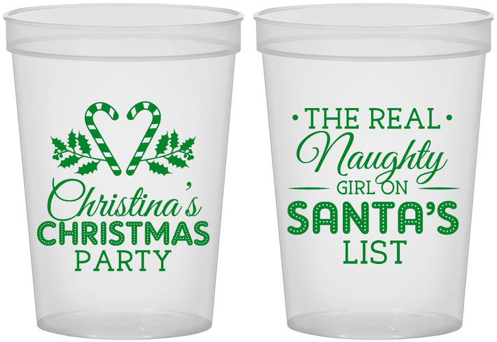 Custom Christmas 16 oz Translucent Cups - Naughty List | 280059