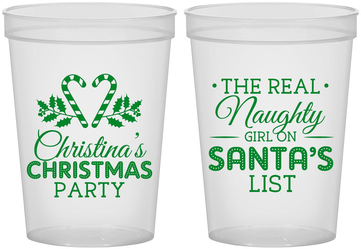 Custom Christmas 16 oz Translucent Cups - Naughty List | 280059