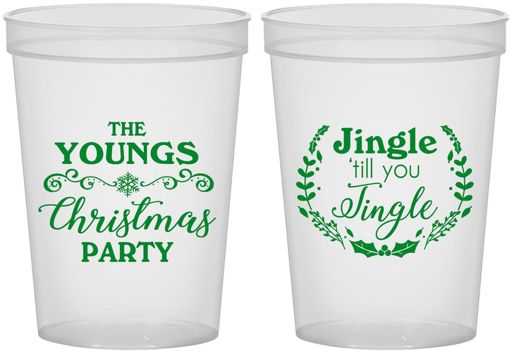 Custom Christmas 16 oz Translucent Cups - Jingle Til You Jingle | 280063