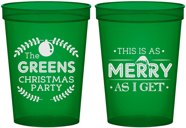 Custom Christmas 16 oz Translucent Cups - Merry As I Get | 280065
