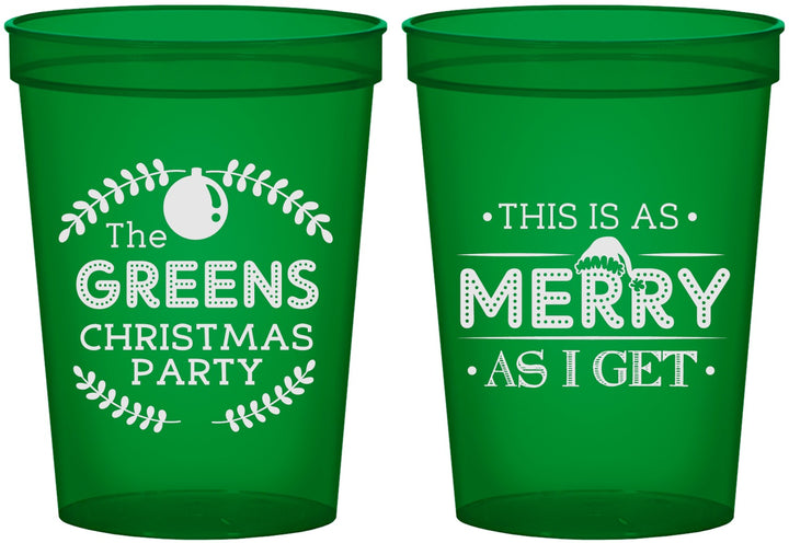 Custom Christmas 16 oz Translucent Cups - Merry As I Get | 280065