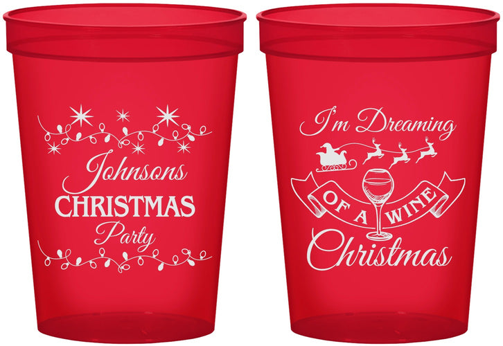 Custom Christmas 16 oz Translucent Cups - Wine | 280068
