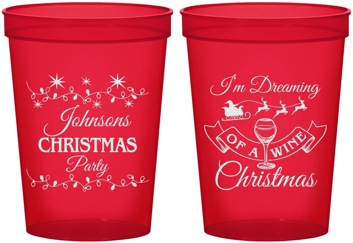 Custom Christmas 16 oz Translucent Cups - Wine | 280068