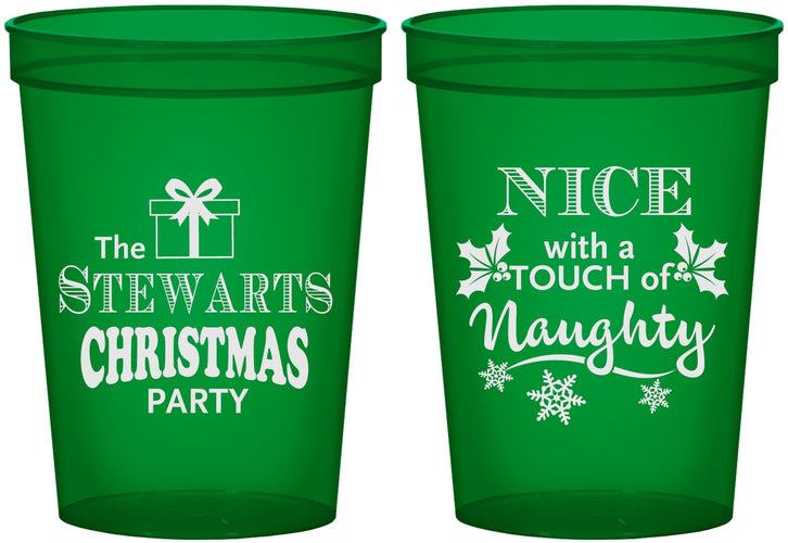 Custom Christmas 16 oz Translucent Cups - Naughty Or Nice | 280069
