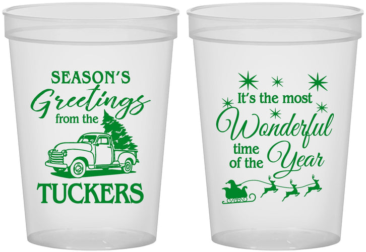 Custom Christmas 16 oz Translucent Cups - Season Greetings | 280071