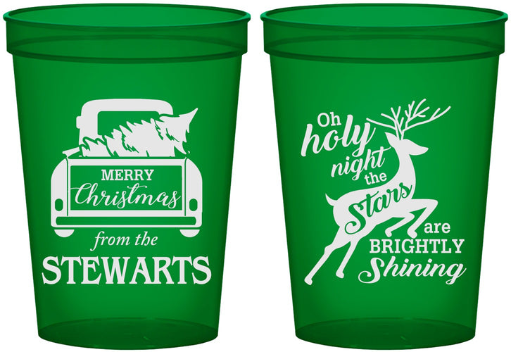 Custom Christmas 16 oz Translucent Cups - Tree | 280073
