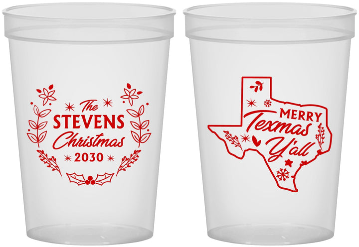 Custom Christmas 16 oz Translucent Cups - Texmas Yall | 280074