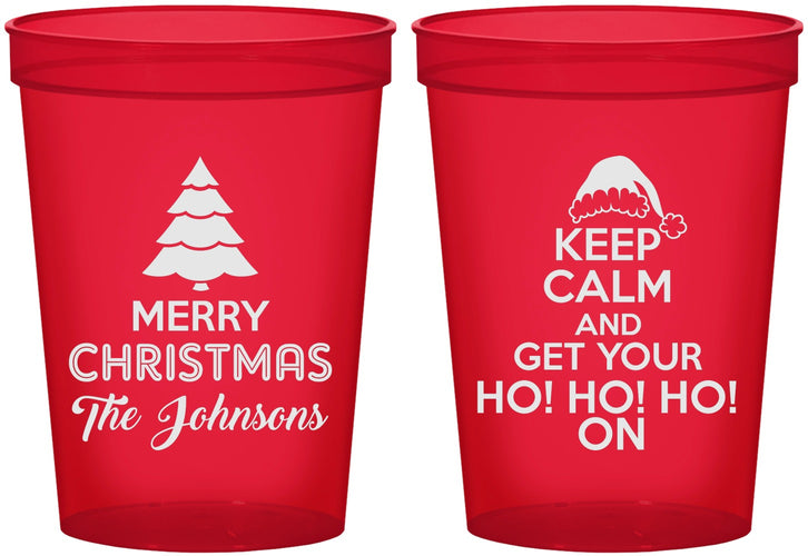 Custom Christmas 16 oz Translucent Cups - Ho Ho Ho | 280076