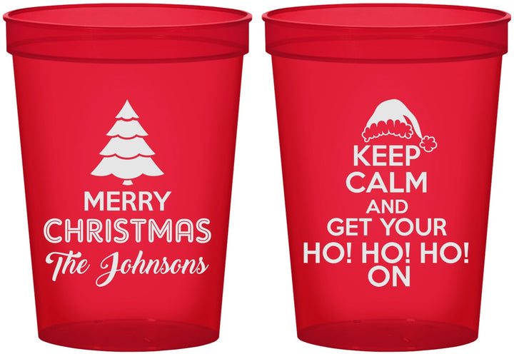Custom Christmas 16 oz Translucent Cups - Ho Ho Ho | 280076