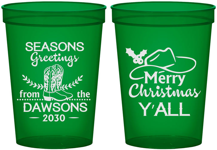 Custom Christmas 16 oz Translucent Cups - Texas | 280077