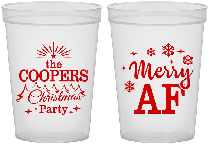 Custom Christmas 16 oz Translucent Cups - Merry Af | 280078